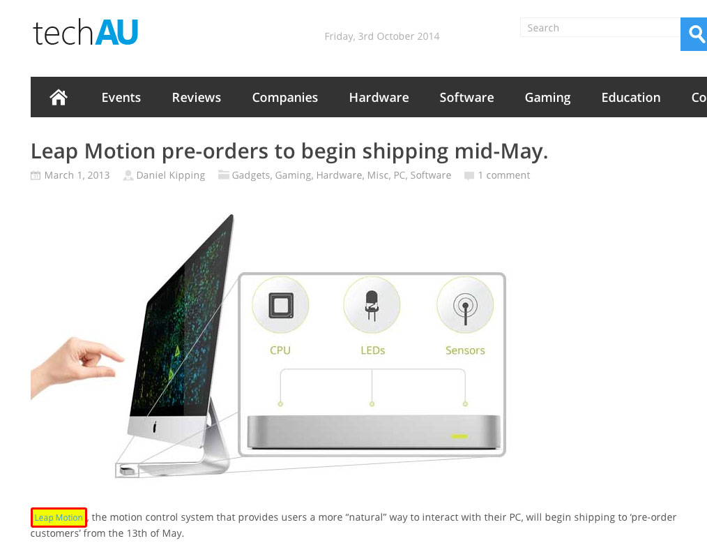 Leapmotion News