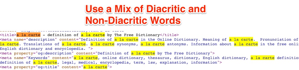 Diacritic Non Diacritic Words