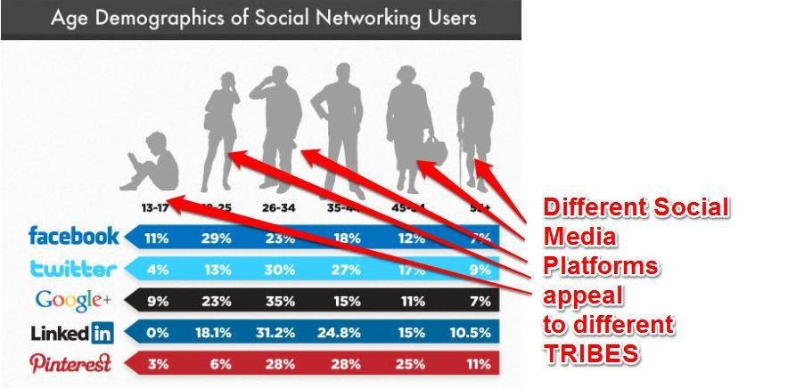 Skirtingos-socialinės-žiniasklaidos-platformos-kreipimasis į skirtingus-TRIBES