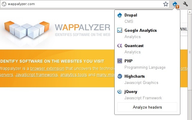 Wappalyzer Extension