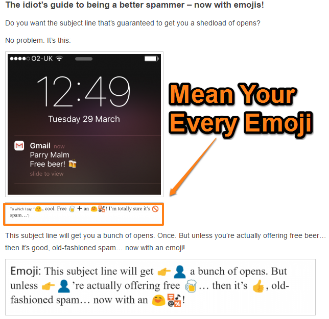 Be Playful. Use Emojis in the Subject Line when It’s Appropriate - Failure Example