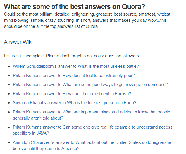 Quora Q&A