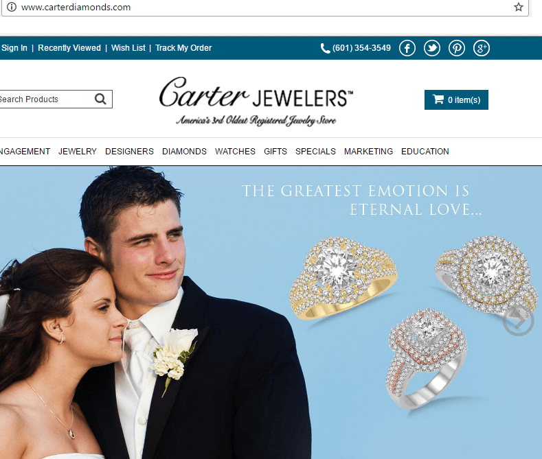 Carter diamonds website