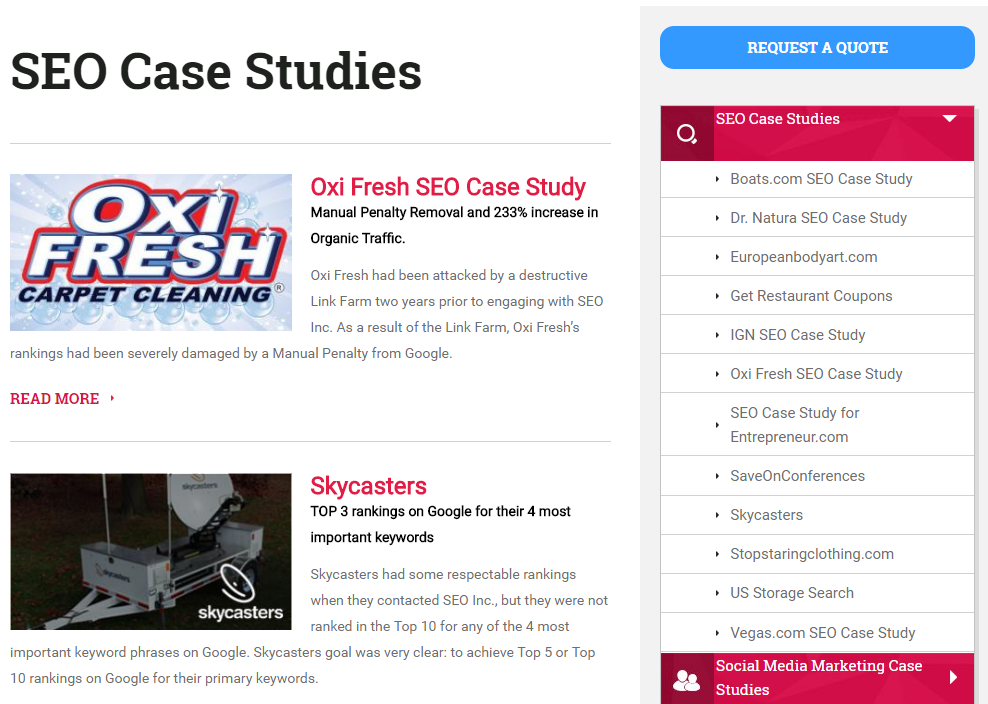 SEO Company case studies