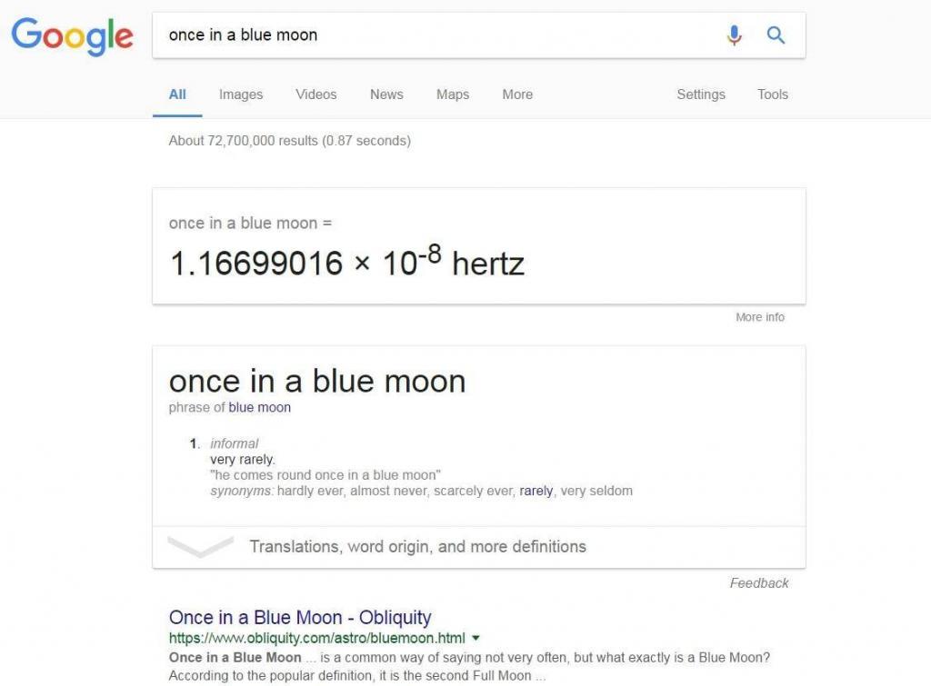 Once in a blue moon