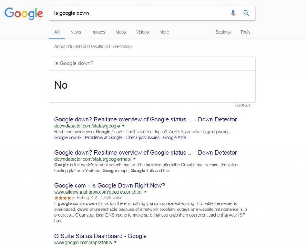 Is Google down easter egg
