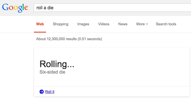 google-roll-dice easter egg