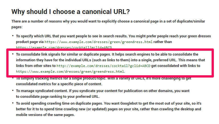 canonical tag links pass equity and juice