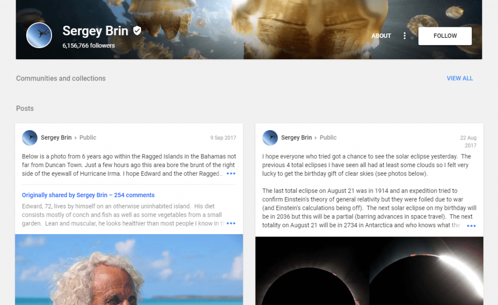 Sergey Brin Google plus