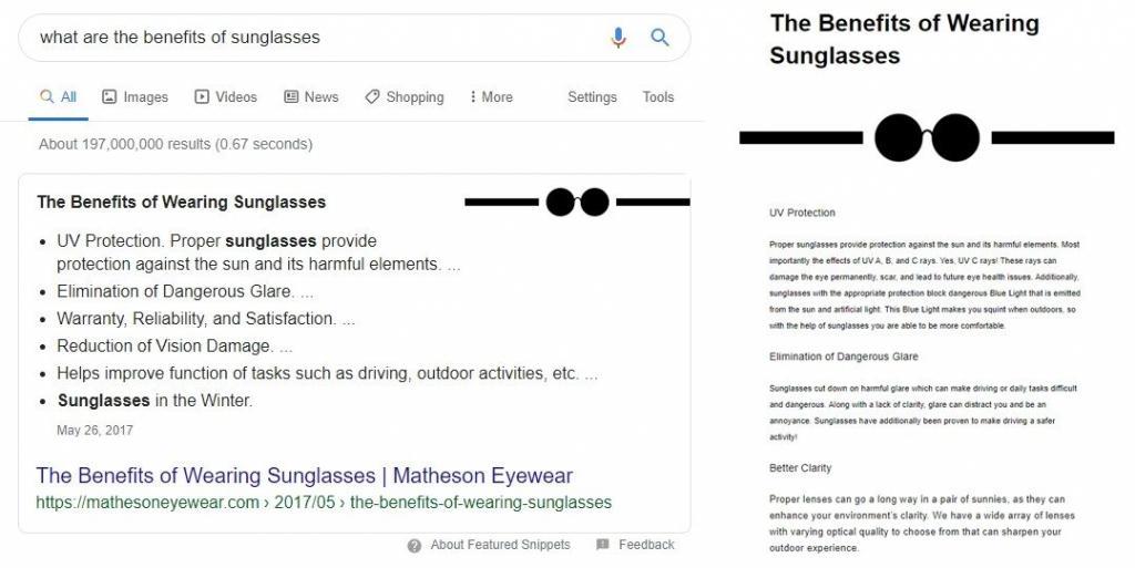 what are the benefits of sunglasses google first result