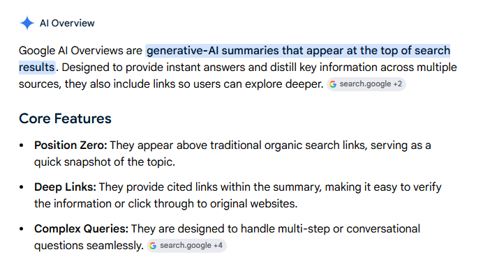 AI overviews