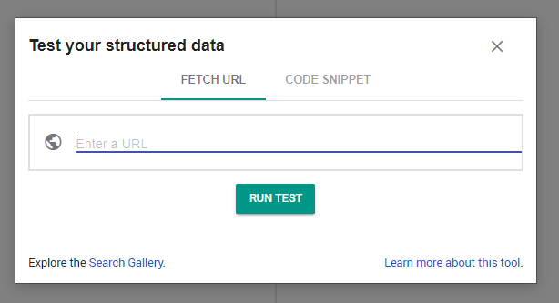 Outil de test de données structurées de Google.